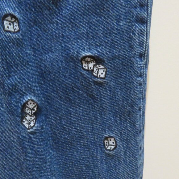 REFORMATION Dice Embroidery High Rise Straight Jeans Vegas Cropped Size 30 - Picture 8 of 16